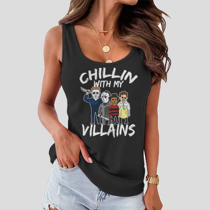 Chillin With My Villains Tshirt Women Flowy Tank