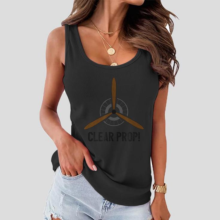 Clear Prop Aviation Airplane Pilot Propeller Women Flowy Tank