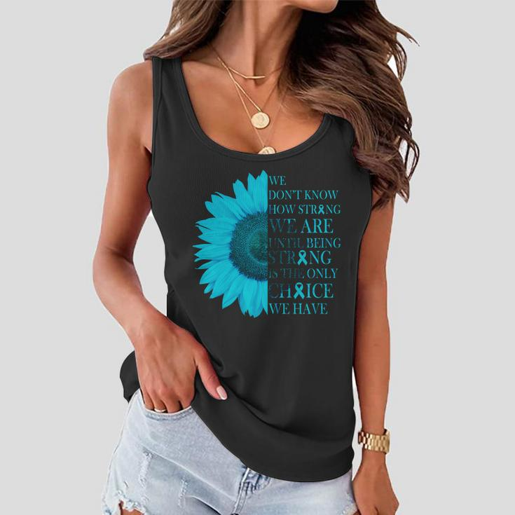 Colon Cancer Awareness Sunflower Tshirt Women Flowy Tank