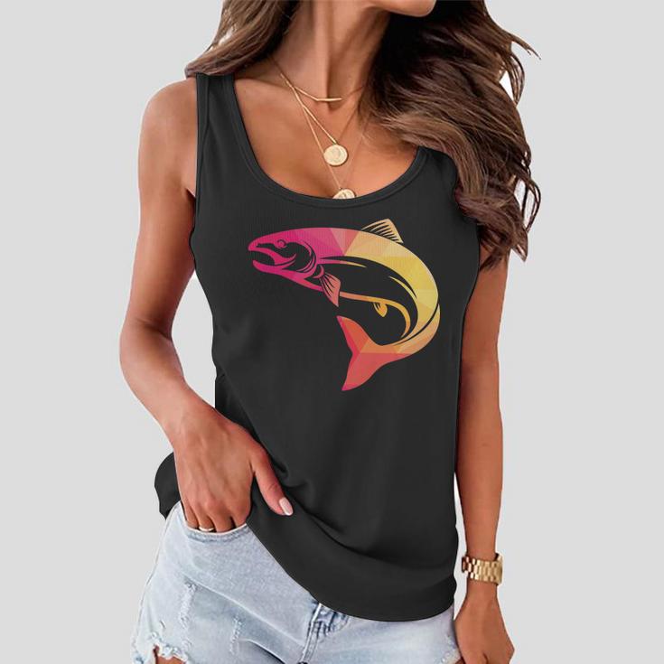 Colorful Geometric Fish Women Flowy Tank