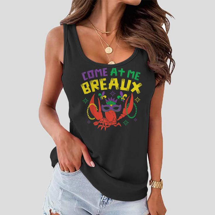 Come At Me Breaux Crawfish Beads Funny Mardi Gras Carnival Women Flowy Tank