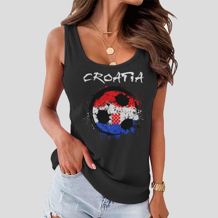 Croatia Soccer Ball Flag Women Flowy Tank