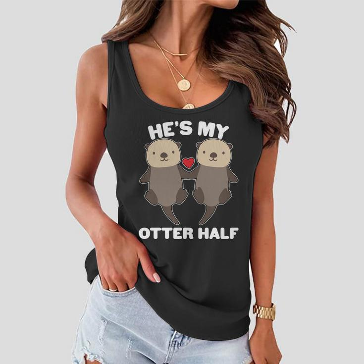 Cute Hes My Otter Half Matching Couples Shirts Graphic Design Printed Casual Daily Basic Women Flowy Tank