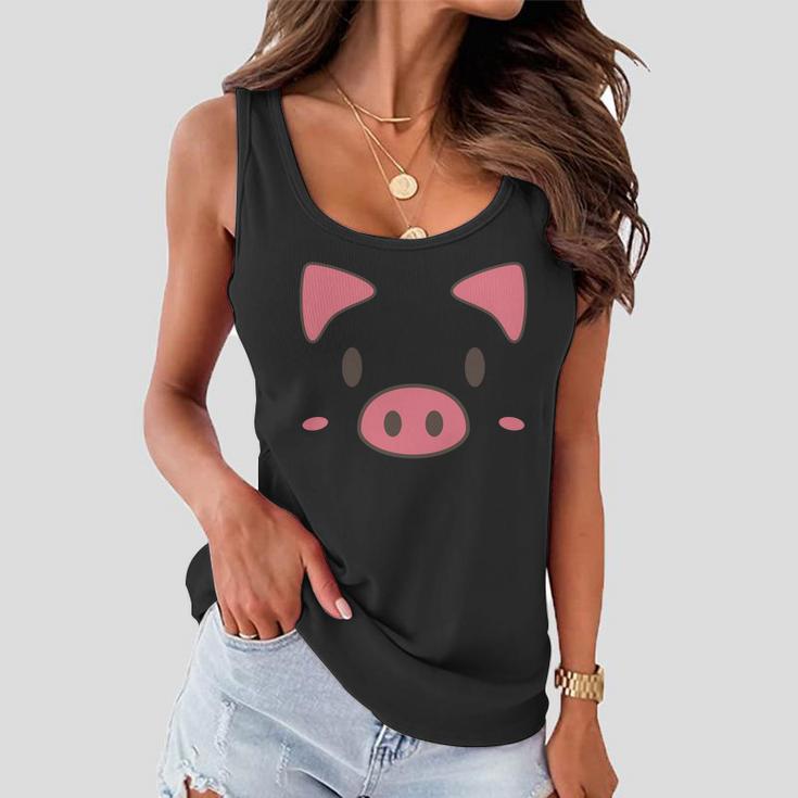 Cute Piggy Face Halloween Costume Women Flowy Tank