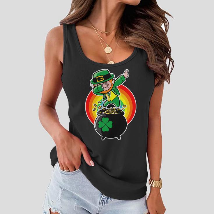 Dabbing Leprechaun Funny Irish Dab St Patricks Day Tshirt Women Flowy Tank