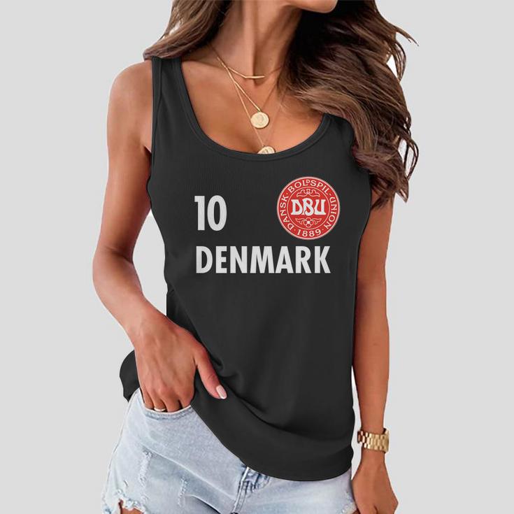 Denmark Danish Soccer No 10 Dbu Logo Women Flowy Tank