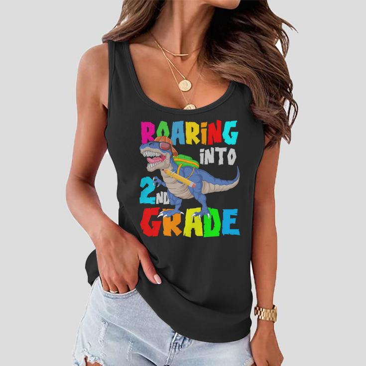 Dinosaur Roaring Into 2Nd Grade Women Flowy Tank