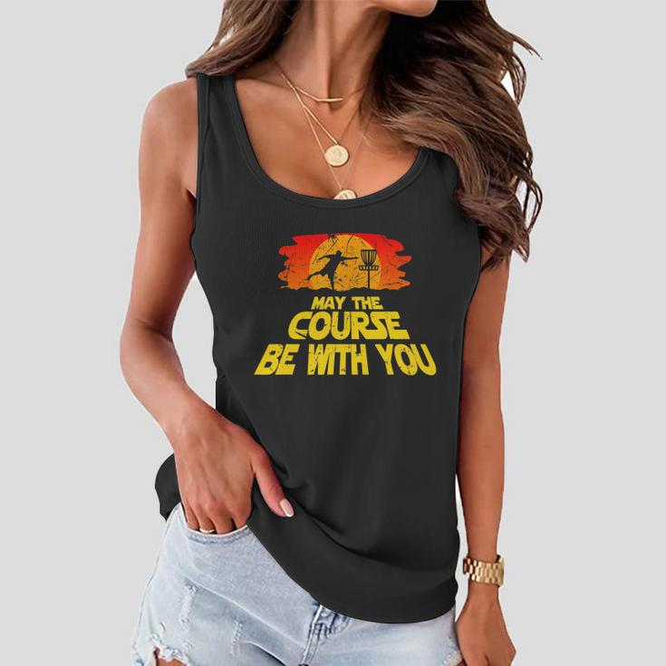 Disc Golf Shirt May The Course Be With You Trendy Golf Tee Women Flowy Tank