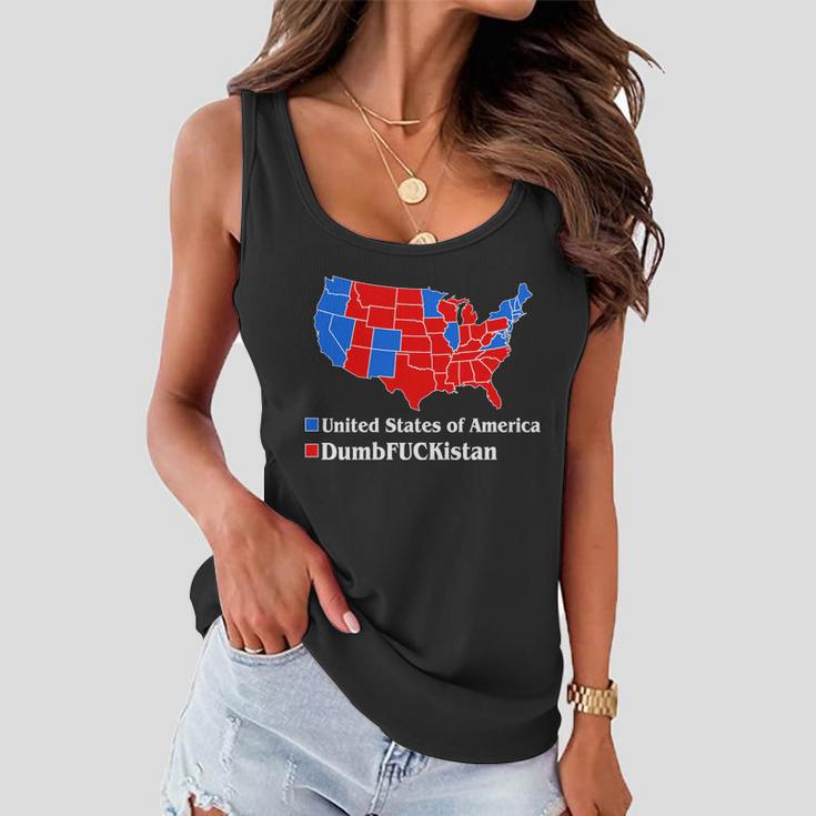 Dumbfuckistan Vs United States Of America Election Map Democrats Women Flowy Tank