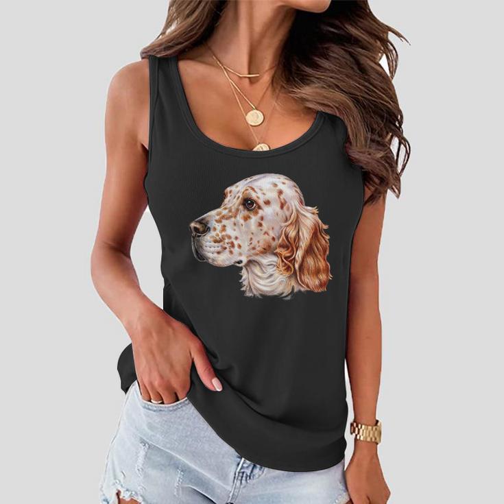 English Setter Dog Tshirt Women Flowy Tank