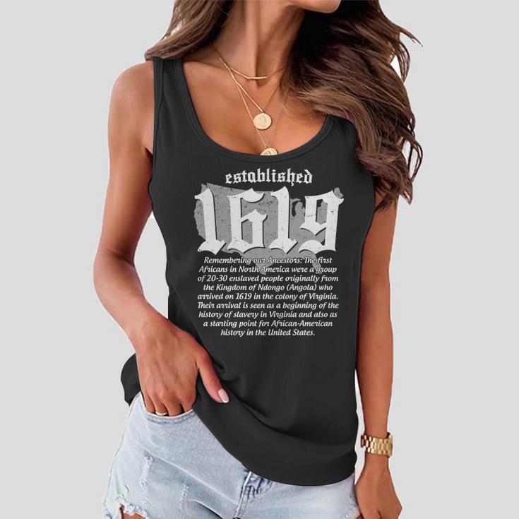 Established 1619 African American History Us Map Tshirt Women Flowy Tank