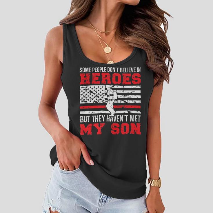 Firefighter Proud Fireman Dad Of A Firefighter Father Fire Dad Women Flowy Tank