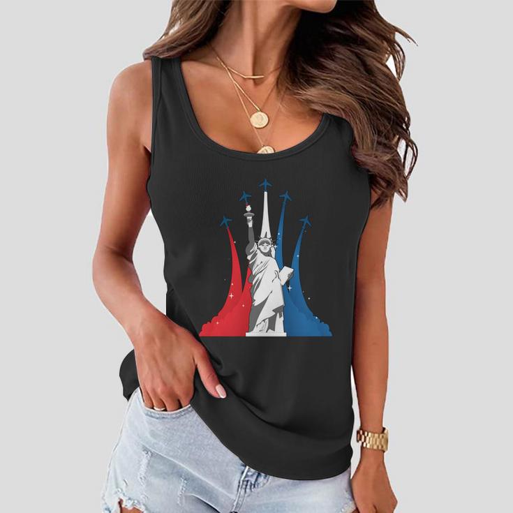 Fourth Of July Fighter Jets Red White Blue 4Th American Flag Women Flowy Tank