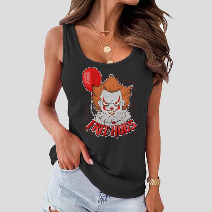 Free Hugs Scary Clown Funny Women Flowy Tank