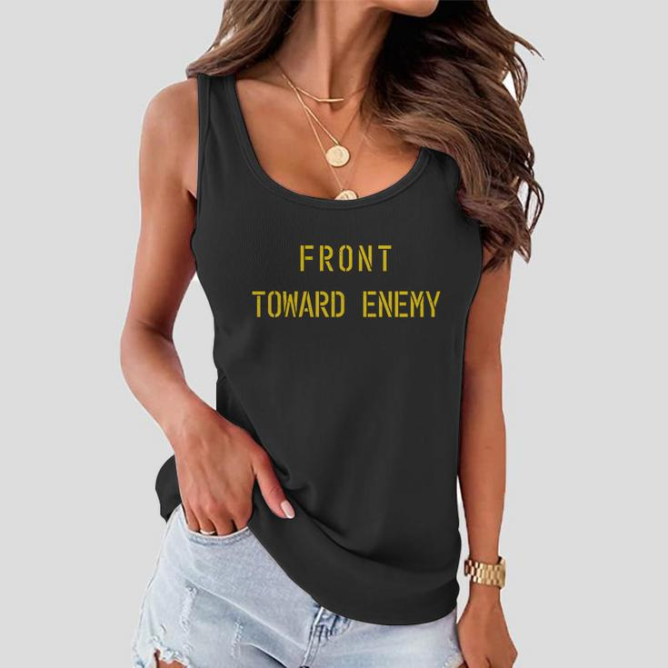 Front Toward Enemy Military Quote Vintage Women Flowy Tank