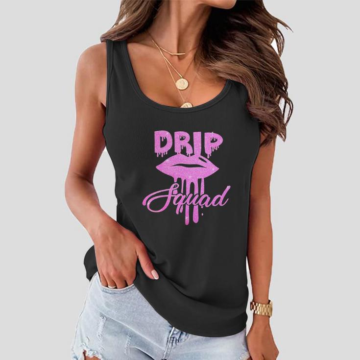 Funny Birthday Pink Drip Squad Lip Brithday Women Flowy Tank