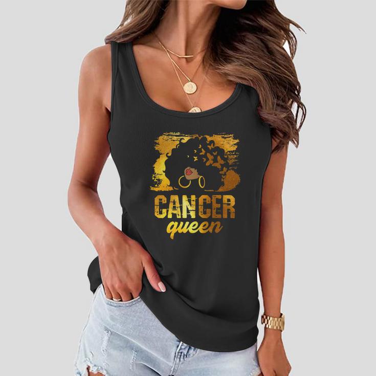 Funny Cancer Queen Afro Born In June 21 To July 22 Birthday Women Flowy Tank