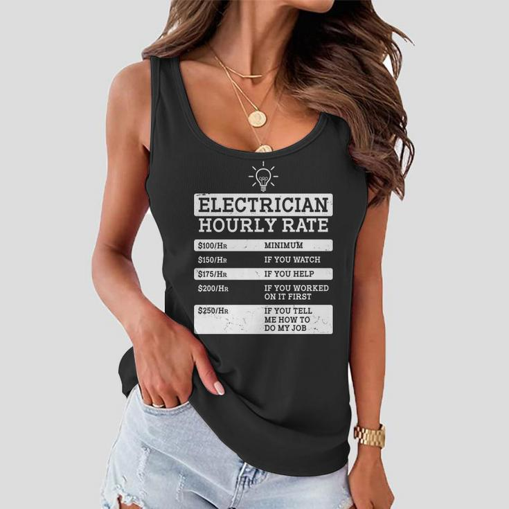 Funny Electrician Hourly Rate List Women Flowy Tank