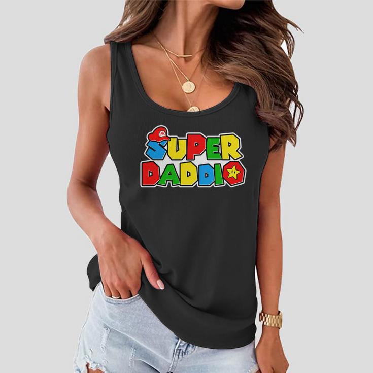 Funny Super Daddio Fathers Day Gamer Tshirt Women Flowy Tank