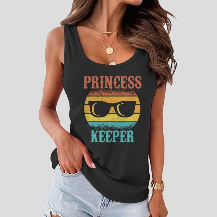 Funny Tee For Fathers Day Princess Keeper Of Daughters Gift Women Flowy Tank