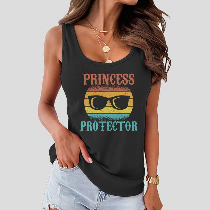 Funny Tee For Fathers Day Princess Protector Of Daughters Gift Women Flowy Tank