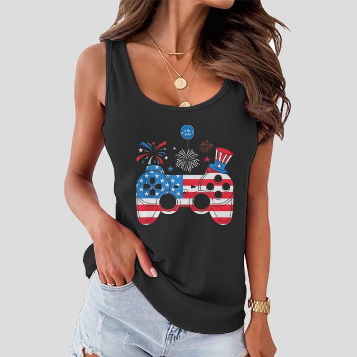 Gamer Video Gaming 4Th Of July Funny Men Boys American Flag Women Flowy Tank