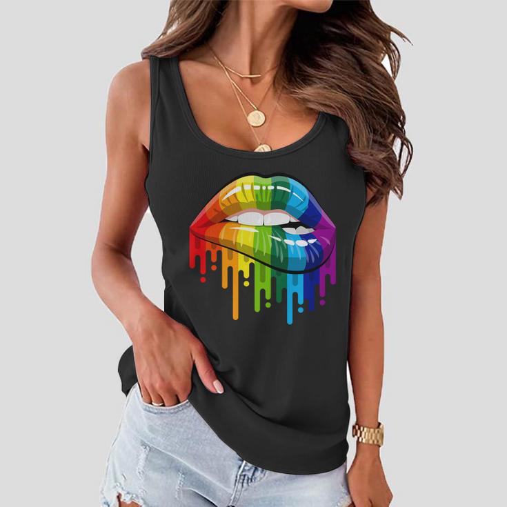 Gay Pride Lips V2 Women Flowy Tank