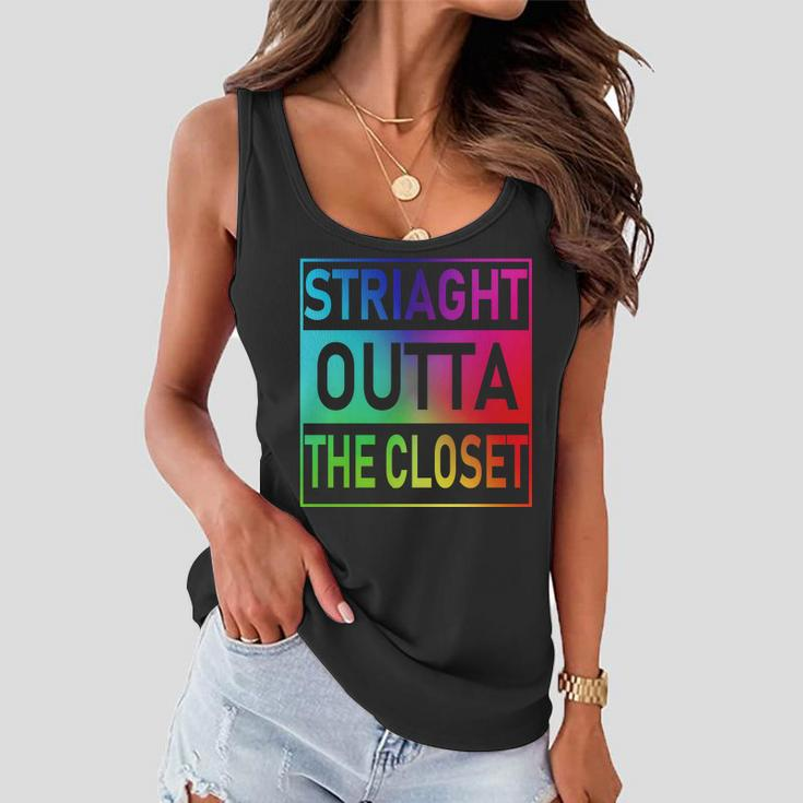 Gay Pride Straight Outta The Closet Tshirt Women Flowy Tank
