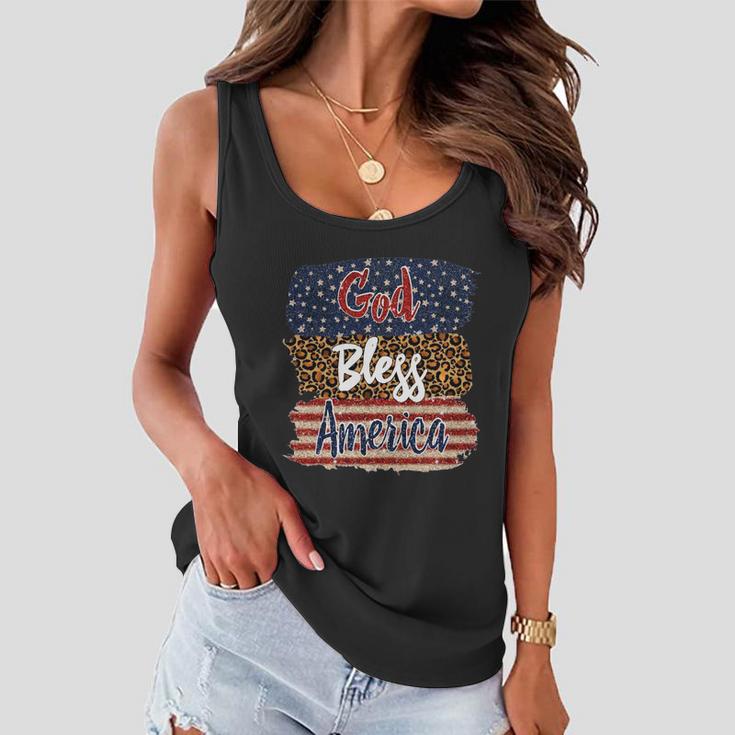 God Bless America Flag Gift 4Th Of July Independence Day Gift Women Flowy Tank