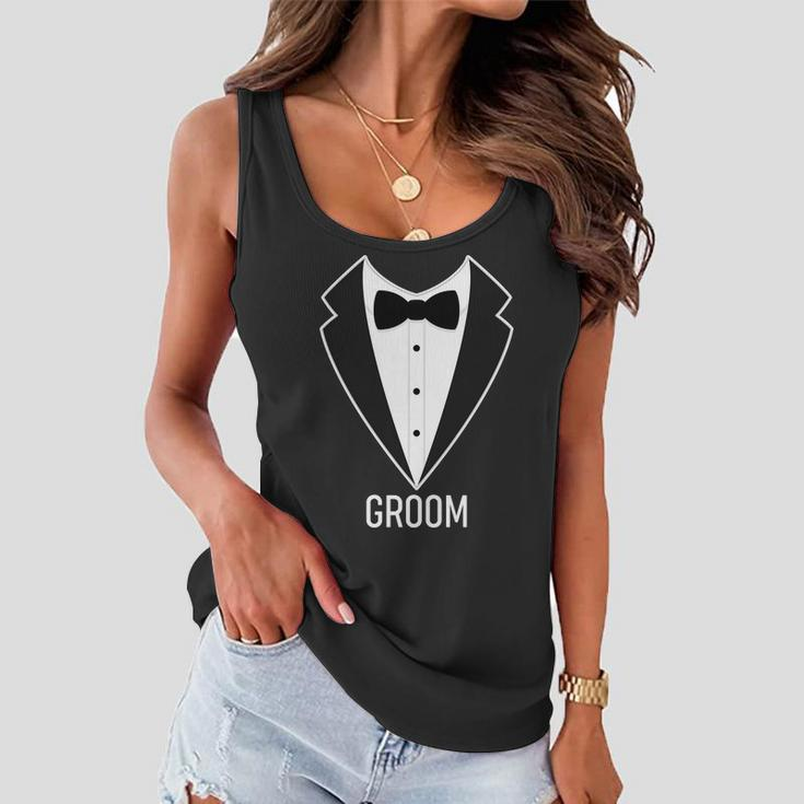 Groom Wedding Tuxedo Tshirt Women Flowy Tank