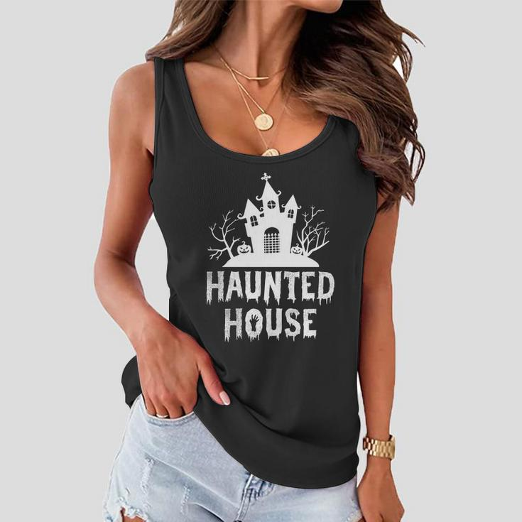 Haunted House Funny Halloween Quote V3 Women Flowy Tank