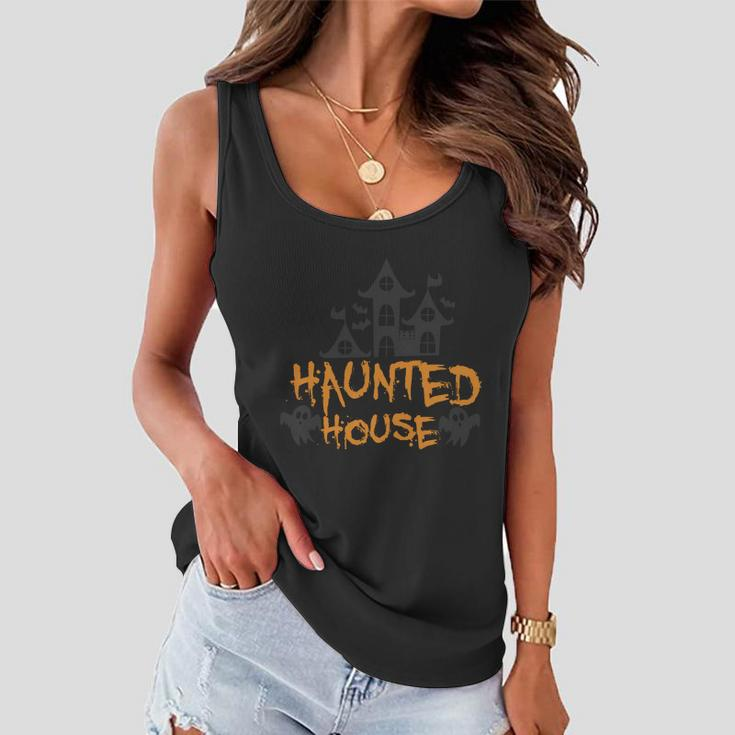 Haunted House Funny Halloween Quote V5 Women Flowy Tank
