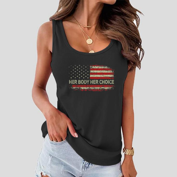 Her Body Her Choice American Us Flag Reproductive Rights Women Flowy Tank