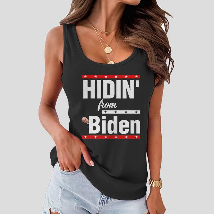 Hidin From Biden Shirt Creepy Joe Trump Campaign Gift Women Flowy Tank