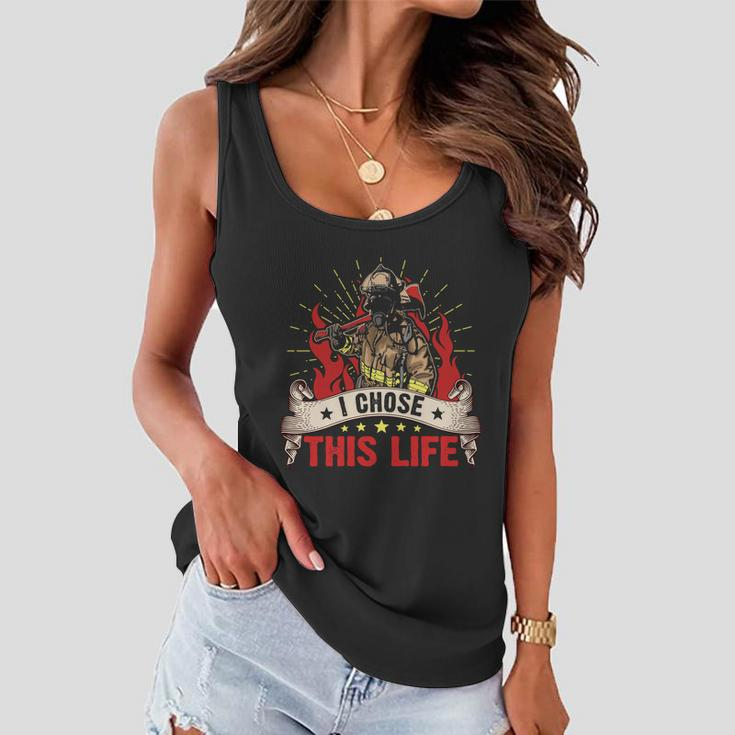 I Chose This Life Thin Red Line Women Flowy Tank