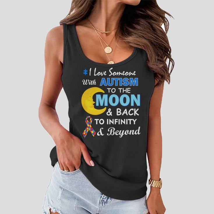 I Love Someone With Autism To The Moon & Back V2 Women Flowy Tank