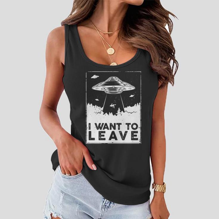 I Want To Leave Ufo Alien Women Flowy Tank