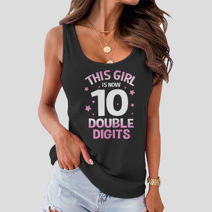 Im 10 Years Old Birthday This Girl Is Now 10 Double Digits Cute Gift Women Flowy Tank