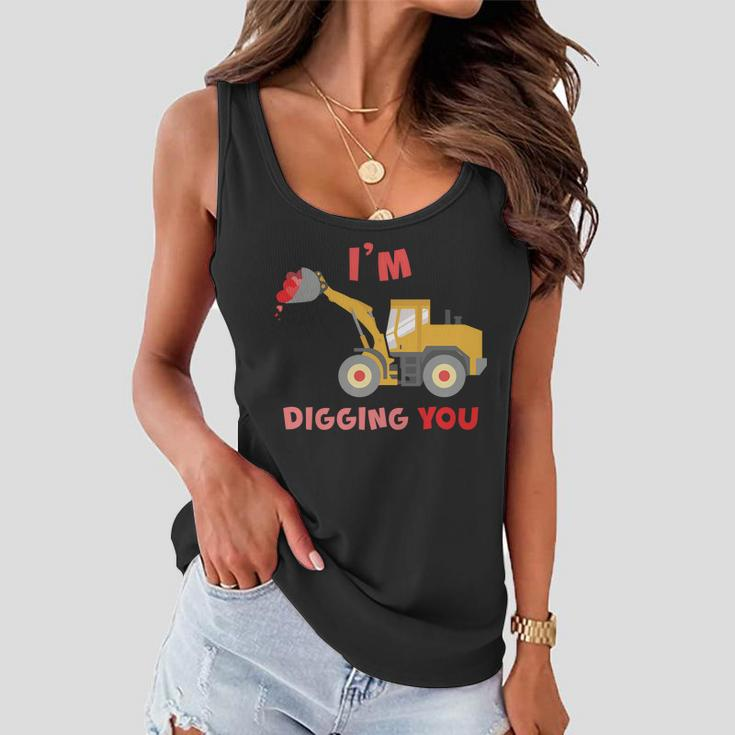 Im Digging You Tractor Valentines Day Women Flowy Tank