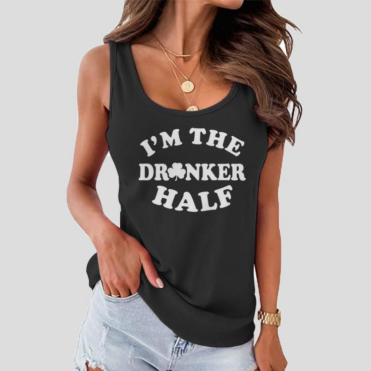 Im The Drunker Half Irish Shamrock St Patricks Day T-Shirt Graphic Design Printed Casual Daily Basic Women Flowy Tank
