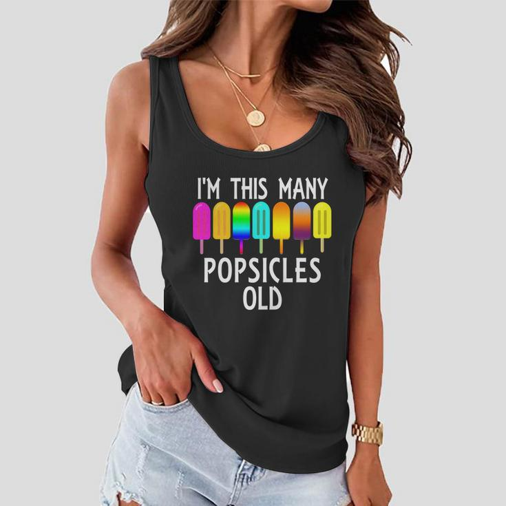 Im This Many Popsicles Old Funny 7Th Birthday Popsicle Cute Gift Women Flowy Tank