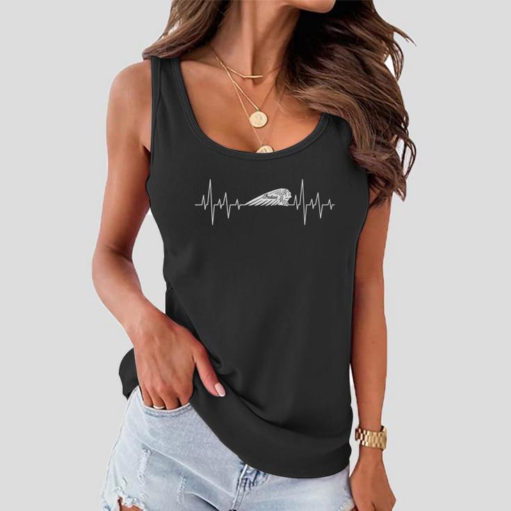 Indian Heartbeat Motorcycle Fan Cute Gift White Women Flowy Tank