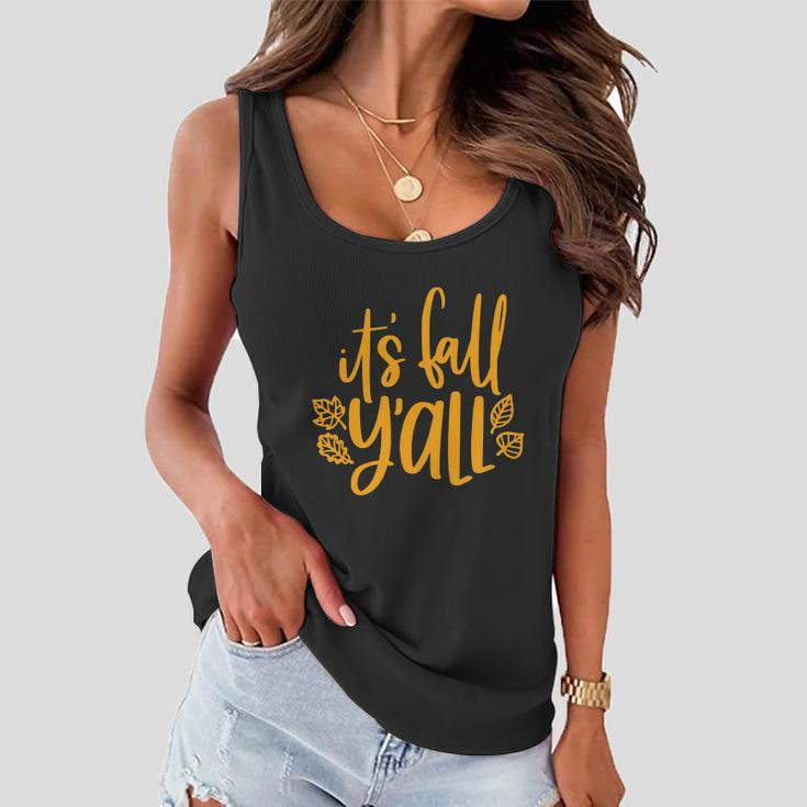 Its Fall Yall Red Leaf Pumpkin Fall Leaves Thanksgiving Graphic Design Printed Casual Daily Basic Women Flowy Tank