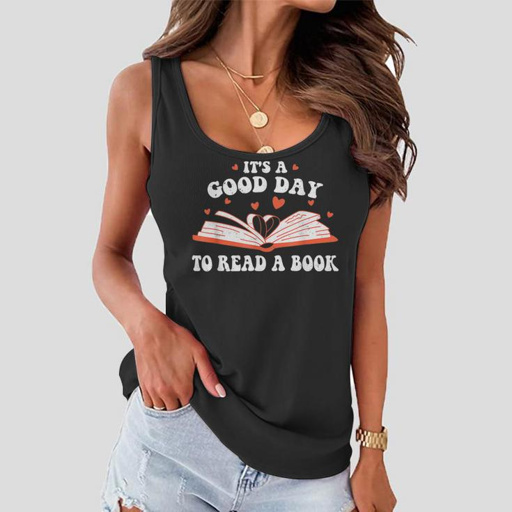 Its Good Day To Read Book Funny Library Reading Lovers Women Flowy Tank