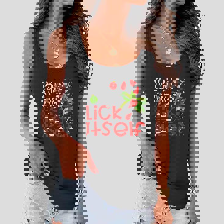 Its Not Going To Lick Itself Christmas Candy Cane Gifts Tshirt Graphic Design Printed Casual Daily Basic Women Flowy Tank