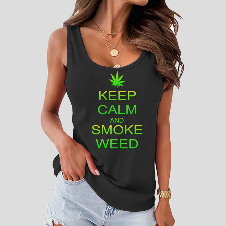 Keep Calm And Smoke Weed Women Flowy Tank