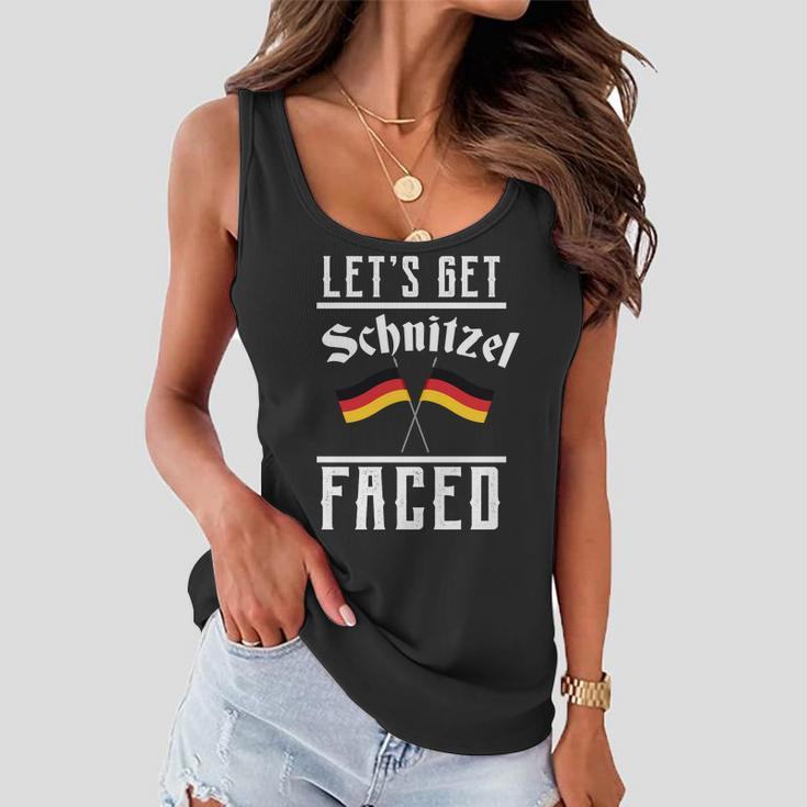 Lets Get Schnitzel Faced Tshirt Women Flowy Tank