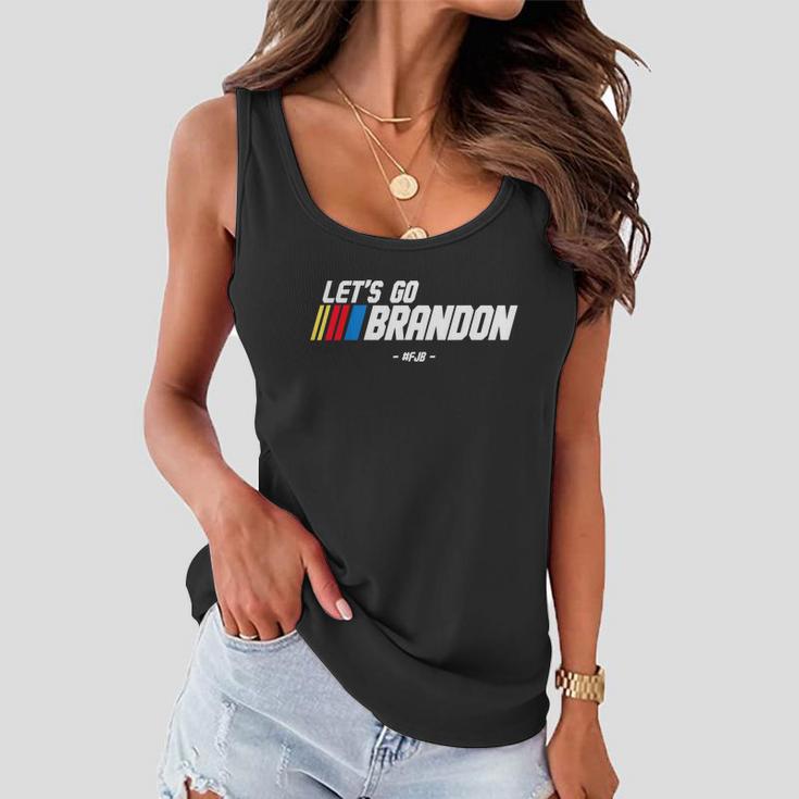 Lets Go Brandon Racing Car Us Flag Funny Gift Idea News S Women Flowy Tank