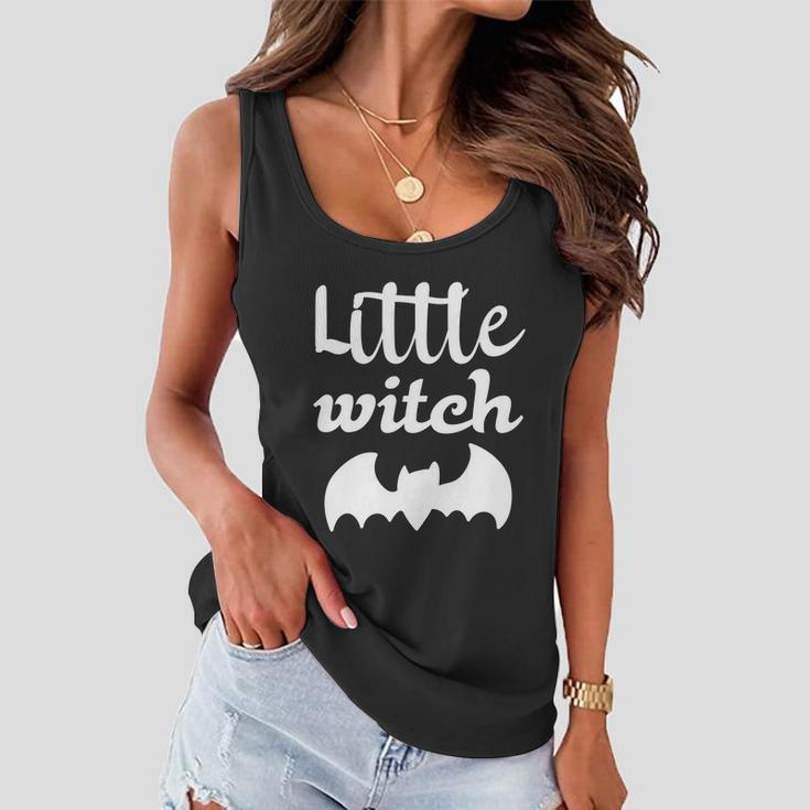 Little Witch Bat Funny Halloween Quote Women Flowy Tank