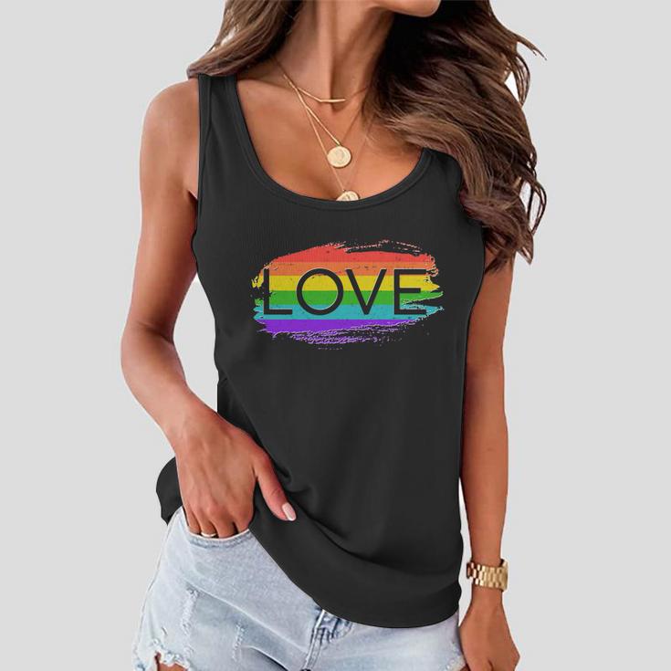 Love Rainbow Paint Gay Pride Tshirt Women Flowy Tank